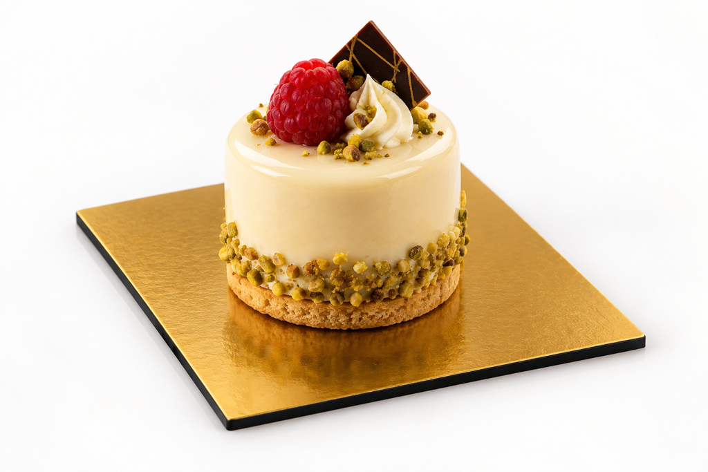 Sottotorta Quadrato 12x12 cm - Oro/Nero